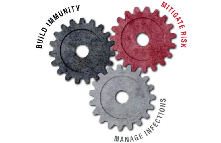 Build immunity, mitigate risk, manage infections.