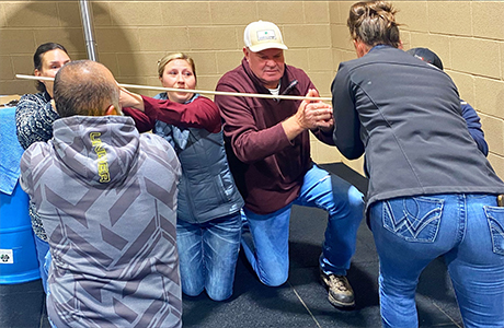 People in a group working on conflict management