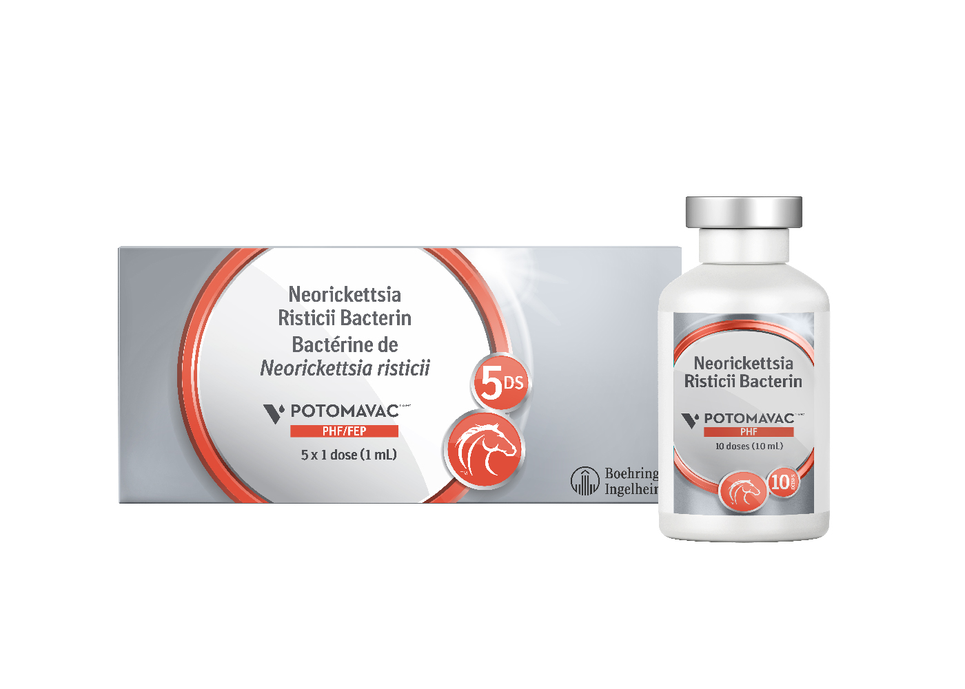 Potomavac vaccine with Neorickettsia Risticii bacterin for equine in 5 and 10 doses.