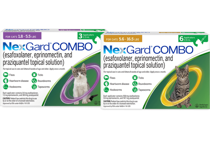 Two packages of NexGard Combo