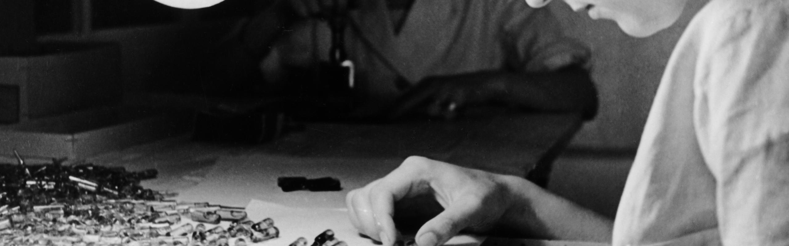 woman doing an experiment