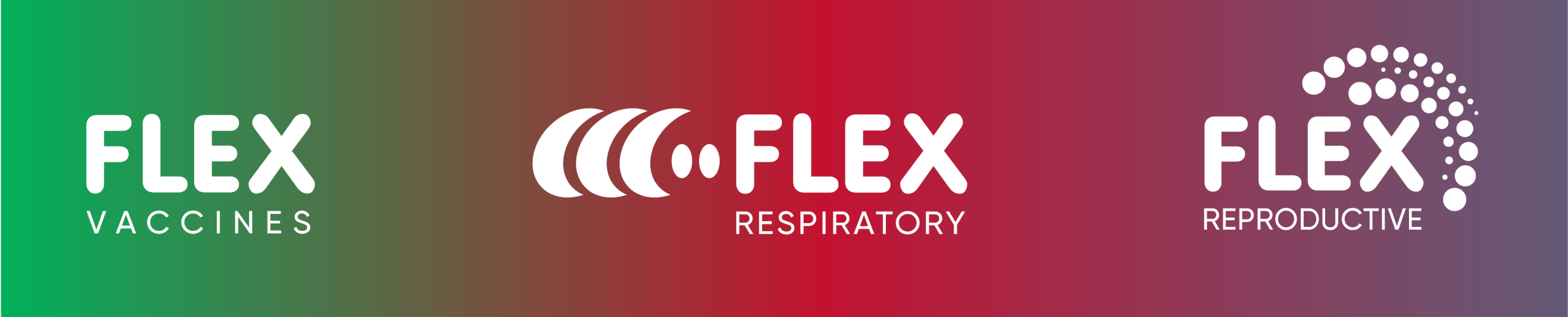 Decorative banner displaying Flex family of product labels.